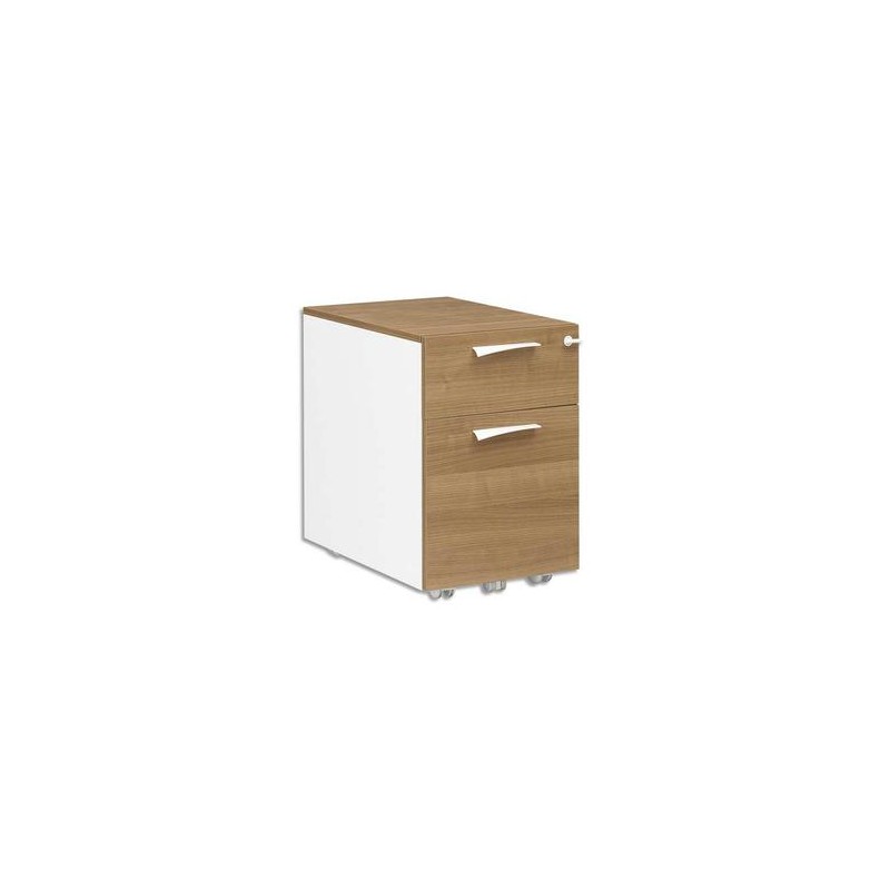 GAUTIER Caisson mobile 2 tiroirs Xenon - Dimensions : L42 x H61 x P60 cm coloris merisier Italien