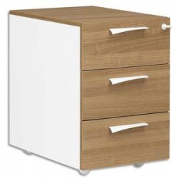 GAUTIER Caisson mobile 3 tiroirs Xenon - Dimensions : L42 x H61 x P60 cm coloris merisier Italien