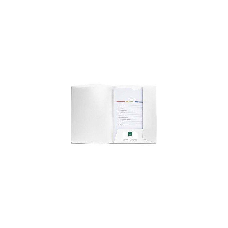 EXACOMPTA Chemise à 2 rabats personnalisable CARTOCOM de . En polypropylène. Coloris blanc. EXACOMPTA Chemise à 2 rabats personnalisable CARTOCOM de . En polypropylène. Coloris blanc.
