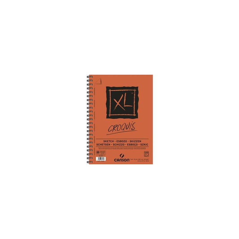 CANSON Album de 60 feuilles papier dessin CROQUIS XL spirale grand côté 90g A5 Ref-787221 CANSON Album de 60 feuilles papier dessin CROQUIS XL spirale grand côté 90g A5 Ref-787221