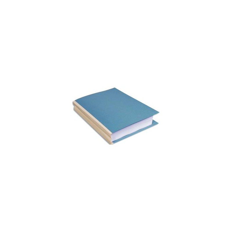 EXACOMPTA Paquet de 25 chemises à dos toilé, carte 300 grammes, dos 3cm, 24x32cm, coloris bleu