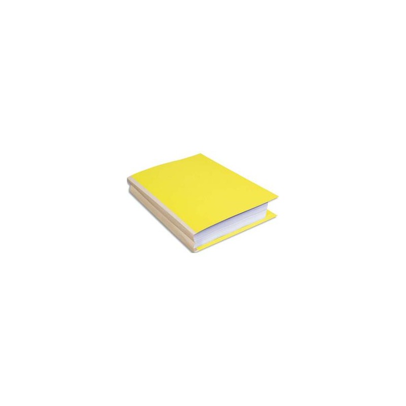 EXACOMPTA Paquet de 25 chemises à dos toilé, carte 300 grammes, dos 3cm, 24x32cm, coloris jaune EXACOMPTA Paquet de 25 chemises à dos toilé, carte 300 grammes, dos 3cm, 24x32cm, coloris jaune