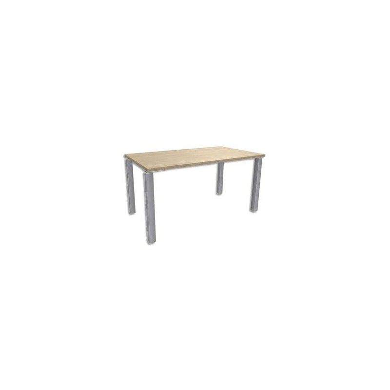 SIMMOB Bureau droit 4 pieds EXPRIM - Dimensions : L140 x H72,5 x P80 cm Chêne clair aluminium SIMMOB Bureau droit 4 pieds EXPRIM - Dimensions : L140 x H72,5 x P80 cm Chêne clair aluminium