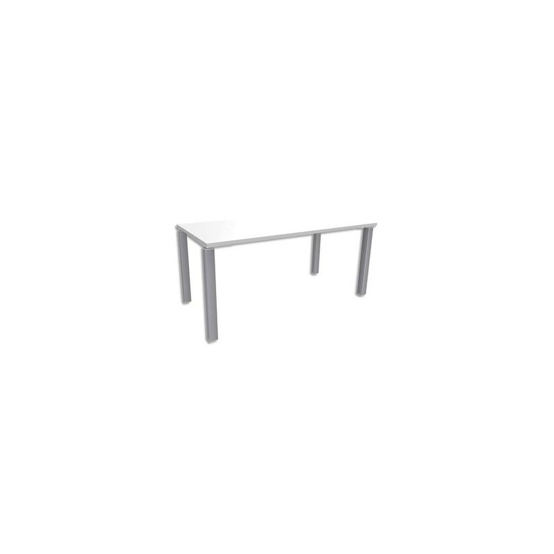 SIMMOB Bureau droit 4 pieds + raidisseur passe-câbles EXPRIM L160 x H72,5 x P80 cm Blanc perle aluminium SIMMOB Bureau droit 4 pieds + raidisseur passe-câbles EXPRIM L160 x H72,5 x P80 cm Blanc perle aluminium