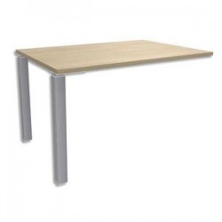 SIMMOB Bureau droit 2 pieds EXPRIM - Dimensions : L120 x H72,5 x P80 cm coloris Chêne clair aluminium