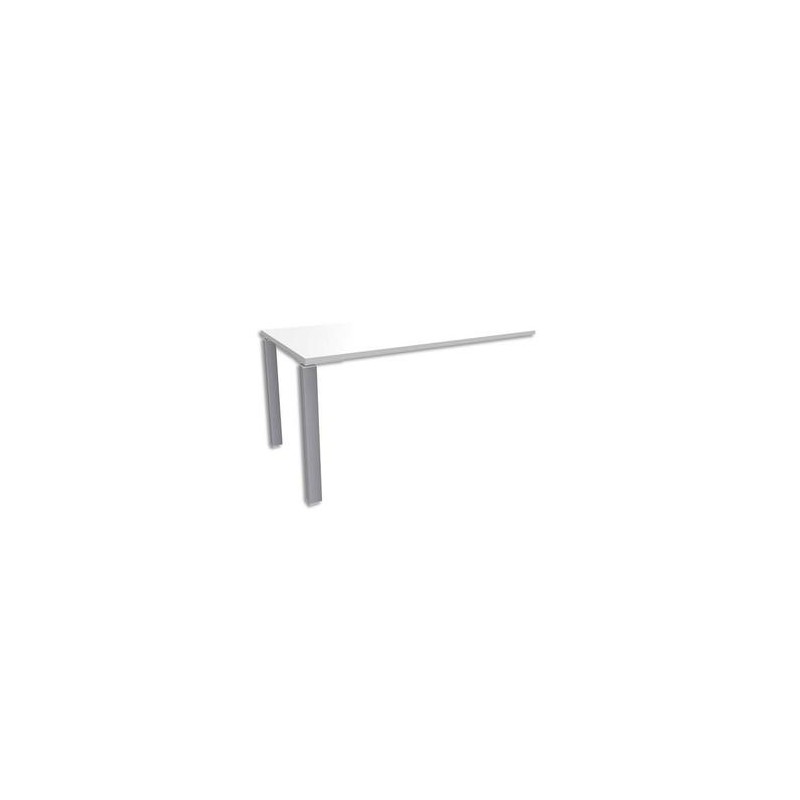 SIMMOB Bureau droit 2 pieds EXPRIM - Dimensions : L140 x H72,5 x P80 cm coloris Blanc perle aluminium