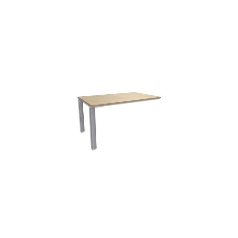 SIMMOB Bureau droit 2 pieds EXPRIM - Dimensions : L140 x H72,5 x P80 cm coloris Chêne clair aluminium