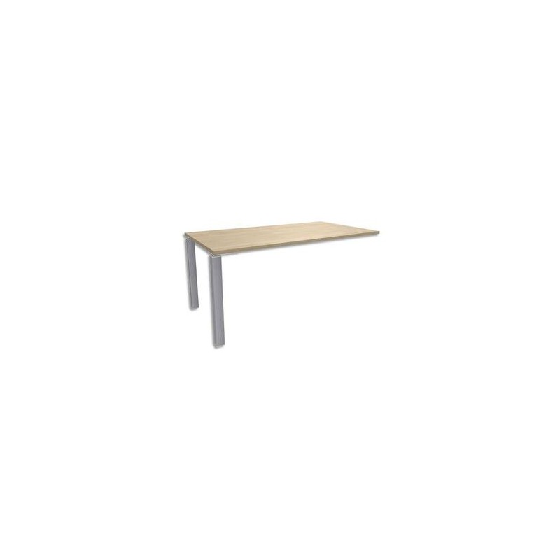 SIMMOB Bureau droit 2 pieds + raidisseur passe-câbles EXPRIM L160 x H72,5 x P80 cm Chêne clair aluminium SIMMOB Bureau droit 2 pieds + raidisseur passe-câbles EXPRIM L160 x H72,5 x P80 cm Chêne clair aluminium