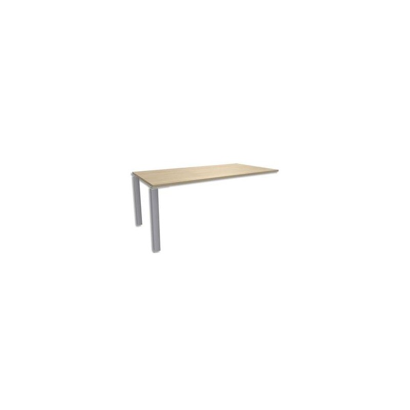 SIMMOB Bureau droit 2 pieds + raidisseur passe-câbles EXPRIM L180 x H72,5 x P80 cm Chêne clair aluminium SIMMOB Bureau droit 2 pieds + raidisseur passe-câbles EXPRIM L180 x H72,5 x P80 cm Chêne clair aluminium