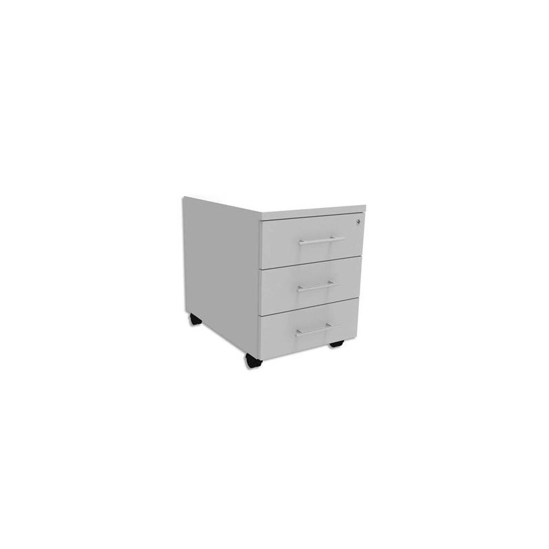 SIMMOB Caisson mobile 3 tiroirs plats + plumier EXPRIM - Dimensions : L43 x H56 x P60 cm Blanc perle SIMMOB Caisson mobile 3 tiroirs plats + plumier EXPRIM - Dimensions : L43 x H56 x P60 cm Blanc perle