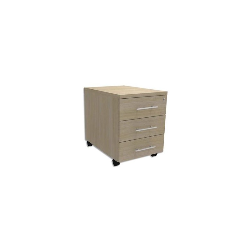 SIMMOB Caisson mobile 3 tiroirs plats + plumier EXPRIM - Dimensions : L43 x H56 x P60 cm Chêne clair SIMMOB Caisson mobile 3 tiroirs plats + plumier EXPRIM - Dimensions : L43 x H56 x P60 cm Chêne clair