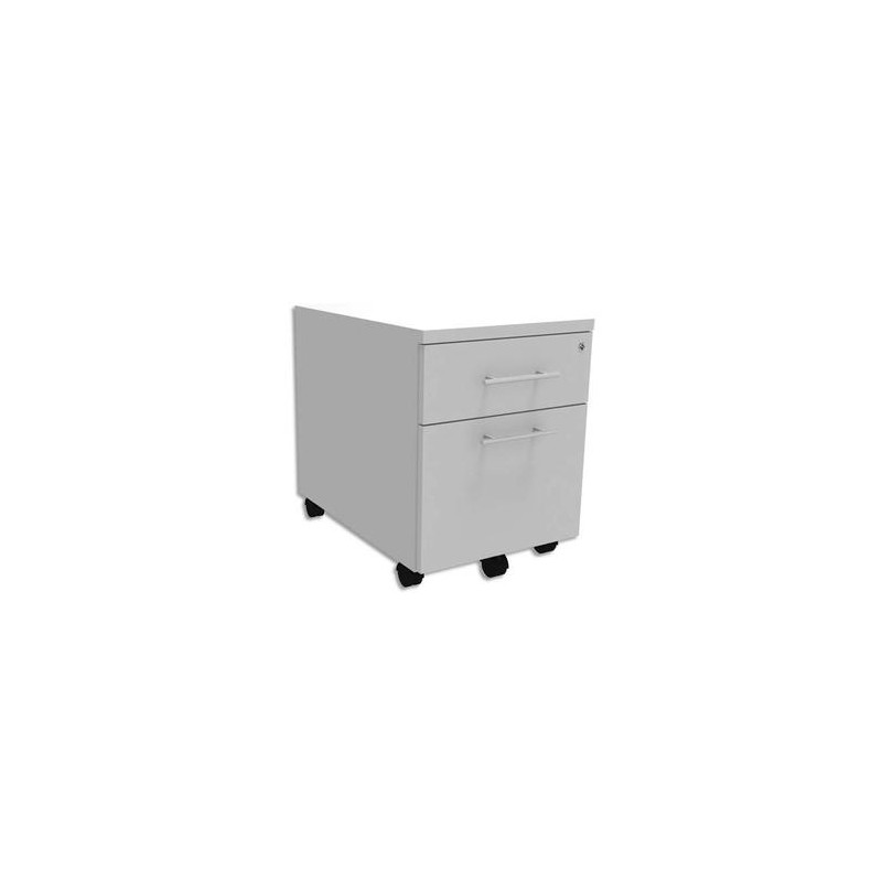 SIMMOB Caisson mobile 2 tiroirs dont 1 DS + plumier EXPRIM - Dimensions : L43 x H56 x P60 cm Blanc perle SIMMOB Caisson mobile 2 tiroirs dont 1 DS + plumier EXPRIM - Dimensions : L43 x H56 x P60 cm Blanc perle