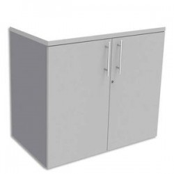 SIMMOB Armoire Basse aluminium 1 tablette avec porte, top Blanc perle EXPRIM - Dim. : L80 x H72 x P47 cm