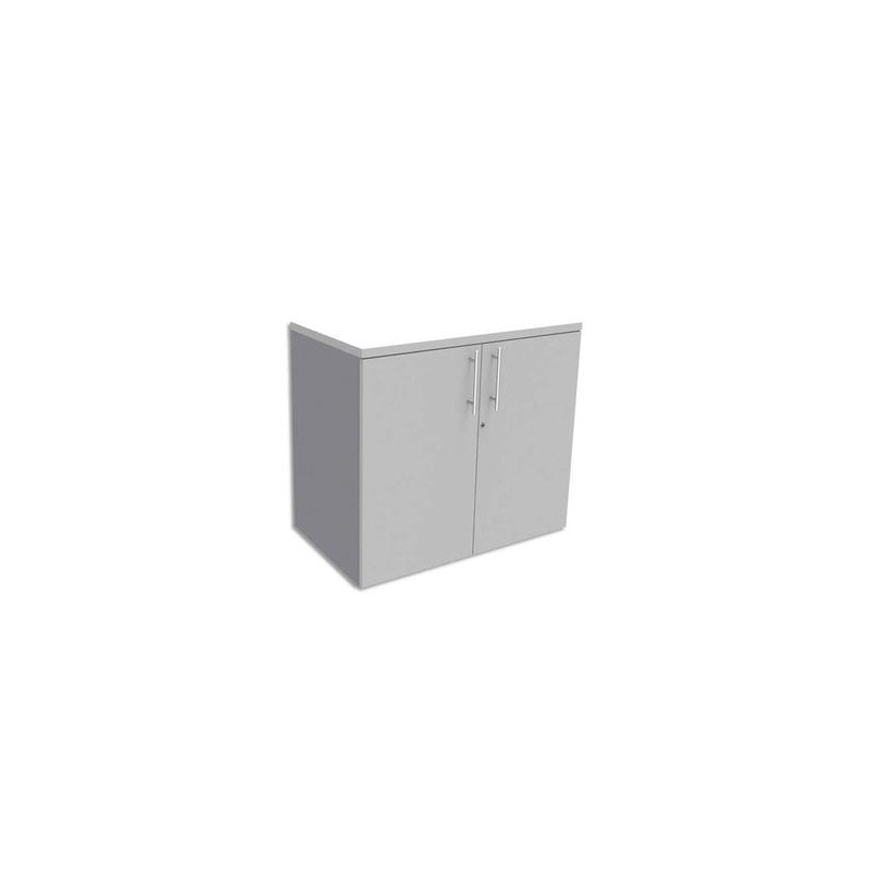 SIMMOB Armoire Basse aluminium 1 tablette avec porte, top Blanc perle EXPRIM - Dim. : L80 x H72 x P47 cm
