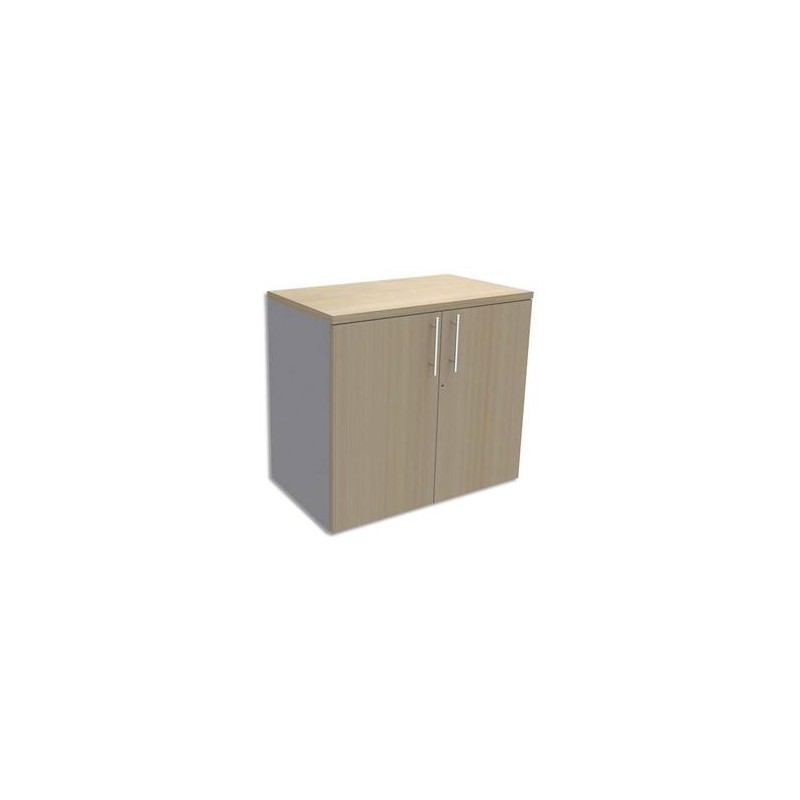 SIMMOB Armoire Basse aluminium 1 tablette avec porte, top Chêne clair EXPRIM - Dim. : L80 x H72 x P47 cm