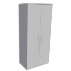 SIMMOB Armoire Haute aluminium 4 tablettes avec porte, top Blanc perle EXPRIM - Dim L80 x H180 x P47 cm
