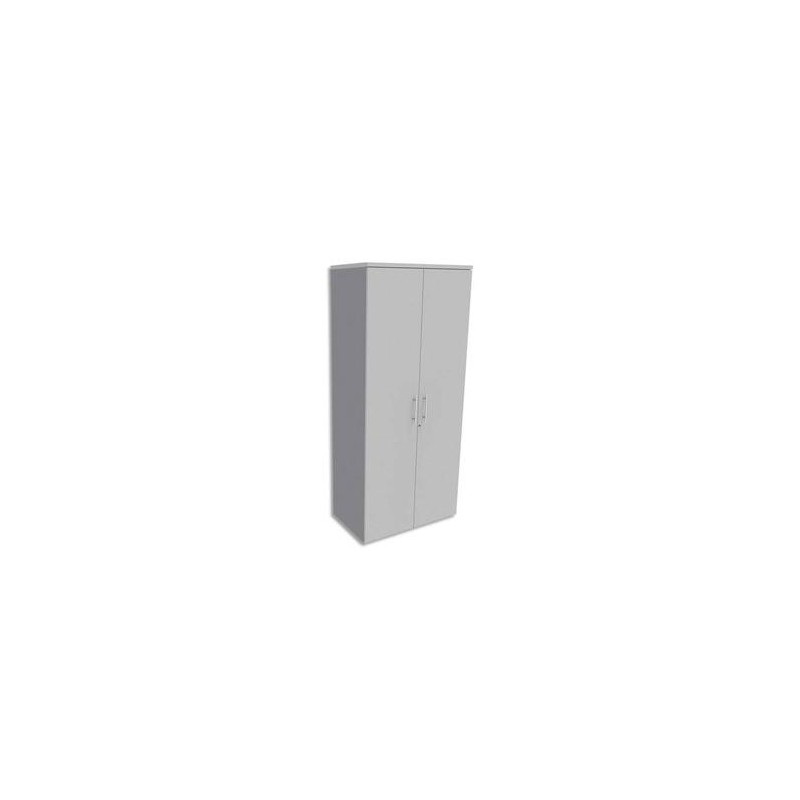 SIMMOB Armoire Haute aluminium 4 tablettes avec porte, top Blanc perle EXPRIM - Dim L80 x H180 x P47 cm
