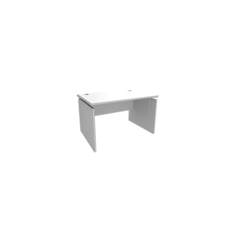 SIMMOB Bureau piètement panneau INEO - Dimensions : L120 x H72,5/75,5/82 x P80 cm Blanc perle SIMMOB Bureau piètement panneau INEO - Dimensions : L120 x H72,5/75,5/82 x P80 cm Blanc perle