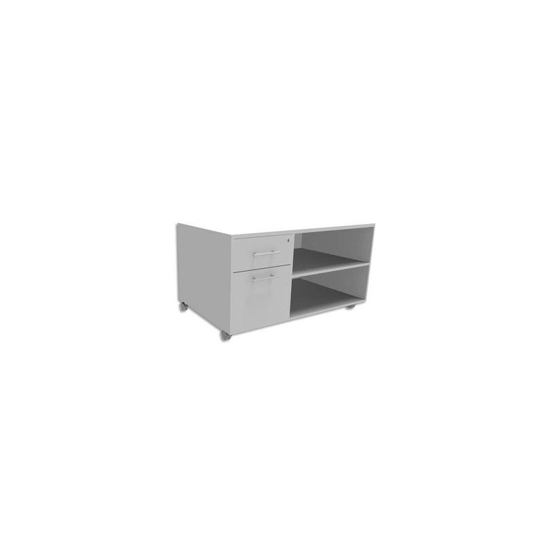SIMMOB Console avec caisson 2 tiroirs dont 1 DS Blanc perle INEO - Dimensions : L100 x H63 x P60 cm SIMMOB Console avec caisson 2 tiroirs dont 1 DS Blanc perle INEO - Dimensions : L100 x H63 x P60 cm