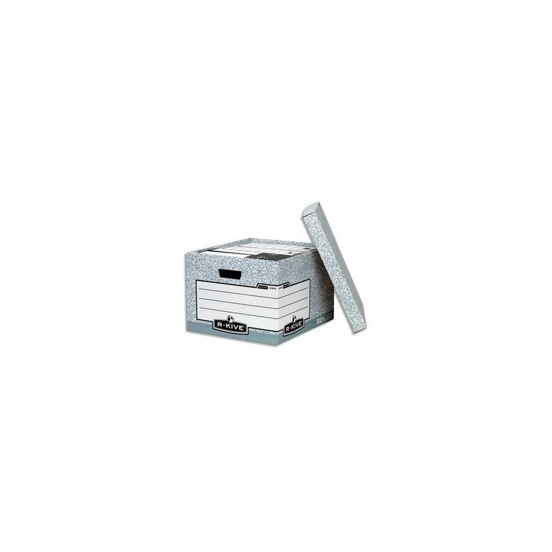 BANKERS BOX Caisse XL L38xh28,7xp43cm, montage automatique, carton recyclé gris/blanc BANKERS BOX Caisse XL L38xh28,7xp43cm, montage automatique, carton recyclé gris/blanc