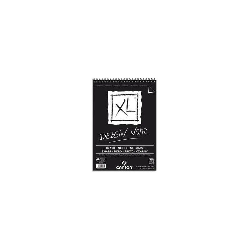 CANSON Bloc de 40 feuilles de papier XL DESSIN NOIR 150g A4 CANSON Bloc de 40 feuilles de papier XL DESSIN NOIR 150g A4