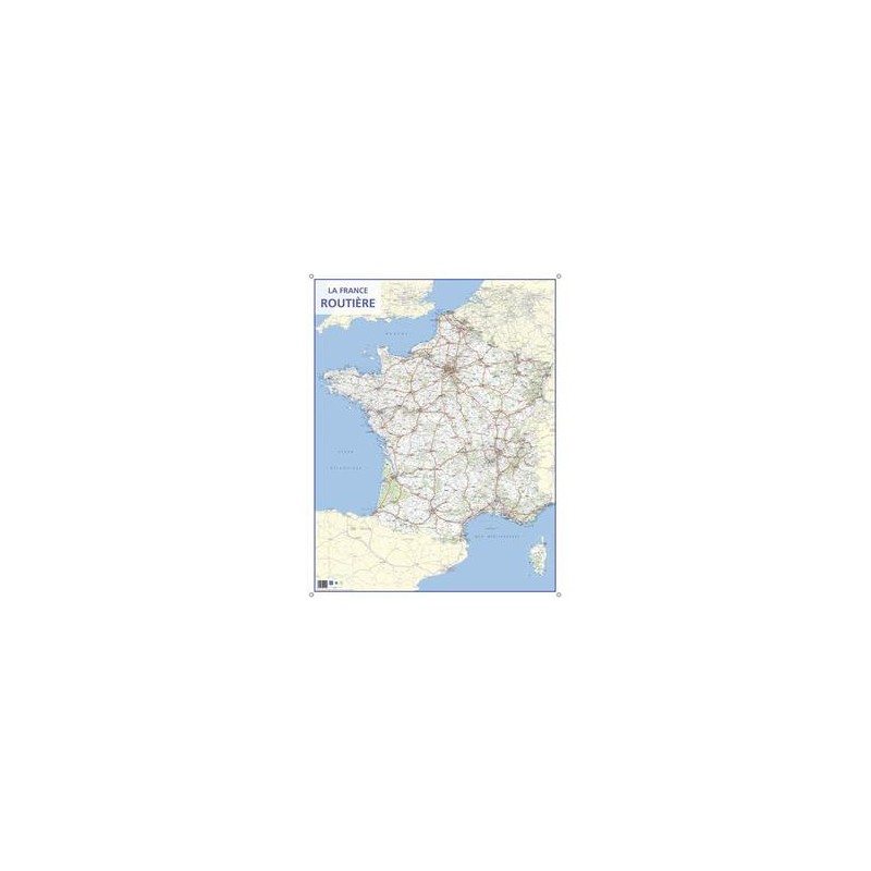 CBG carte murale route de France - Pelliculée format 66 x 84,5 cm - 4 oeillets pour suspension CBG carte murale route de France - Pelliculée format 66 x 84,5 cm - 4 oeillets pour suspension