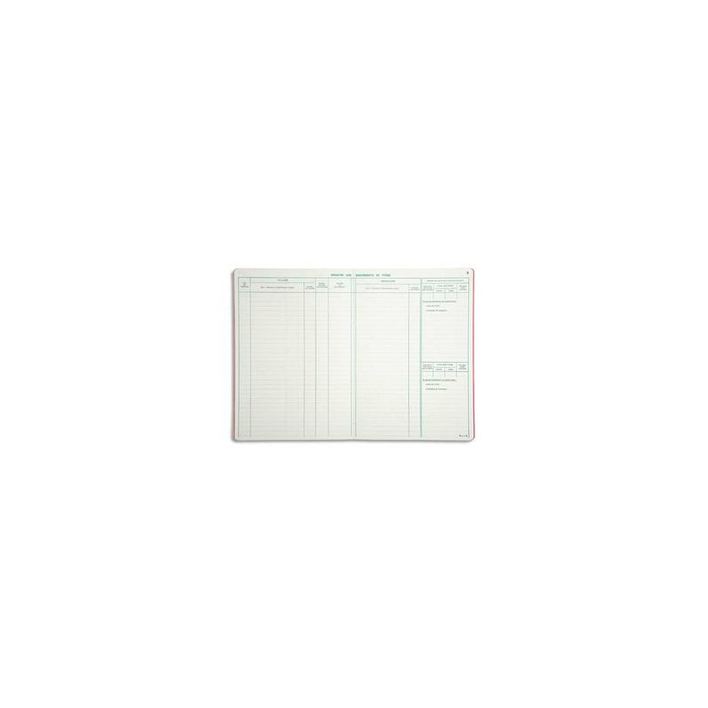 LE DAUPHIN Piqûre registre des mouvements de titres 29,7 x 21 cm vertical 40 pages 5 colonnes LE DAUPHIN Piqûre registre des mouvements de titres 29,7 x 21 cm vertical 40 pages 5 colonnes