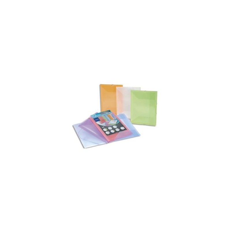 VIQUEL Chemise personnalisable 3rabats à élastique PROPYSOFT en polypro 5/10. Format A4. Coloris assortis VIQUEL Chemise personnalisable 3rabats à élastique PROPYSOFT en polypro 5/10. Format A4. Coloris assortis