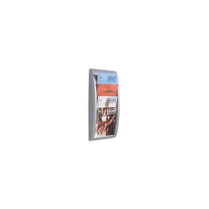 PAPERFLOW Présentoir mural Quick Fit System, 4 cases format A4 épaisseur 2 cm, L29 x H65 x P9,5 cm alu PAPERFLOW Présentoir mural Quick Fit System, 4 cases format A4 épaisseur 2 cm, L29 x H65 x P9,5 cm alu