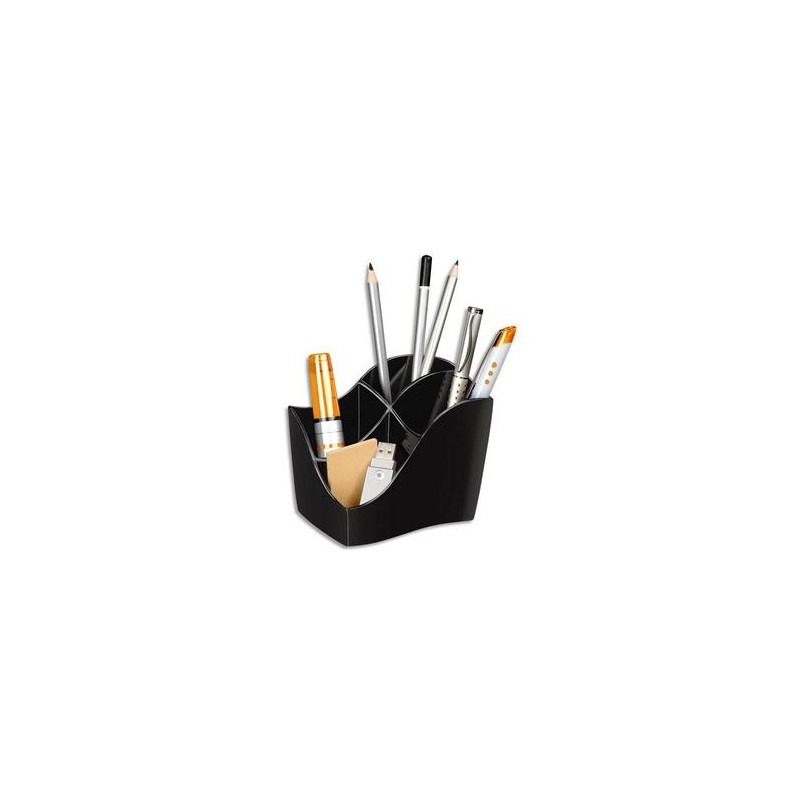 CEP Multipot Ellypse 4 compartiments, Dimensions L8,9 x H9,8 x P11,8 cm, coloris Noir CEP Multipot Ellypse 4 compartiments, Dimensions L8,9 x H9,8 x P11,8 cm, coloris Noir