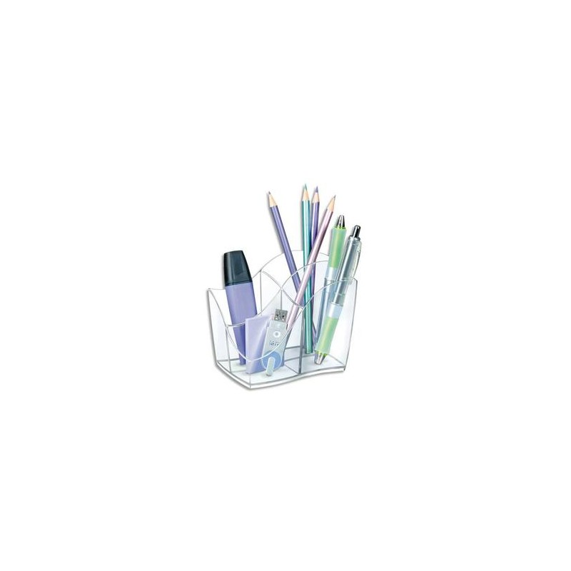 CEP Multipot Ellypse 4 compartiments, Dimensions L8,9 x H9,8 x P11,8 cm, coloris Cristal CEP Multipot Ellypse 4 compartiments, Dimensions L8,9 x H9,8 x P11,8 cm, coloris Cristal