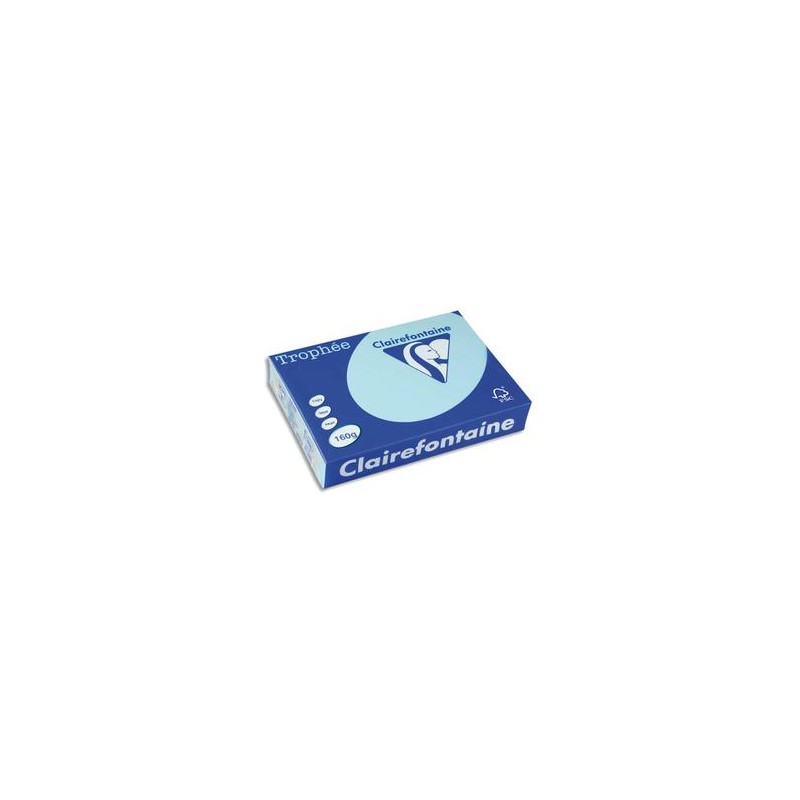 CLAIREFONTAINE Ramette de 250 feuilles papier couleur TROPHEE 160 grammes format A4 bleu alize 1105 CLAIREFONTAINE Ramette de 250 feuilles papier couleur TROPHEE 160 grammes format A4 bleu alize 1105