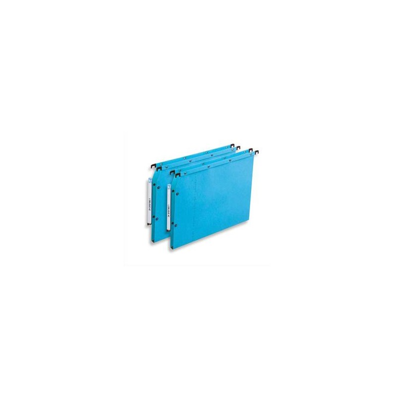 OBLIQUE AZ Boîte de 25 dossiers suspendus ARMOIRE en kraft 240g. Fond 15, bouton-pression. Bleu OBLIQUE AZ Boîte de 25 dossiers suspendus ARMOIRE en kraft 240g. Fond 15, bouton-pression. Bleu