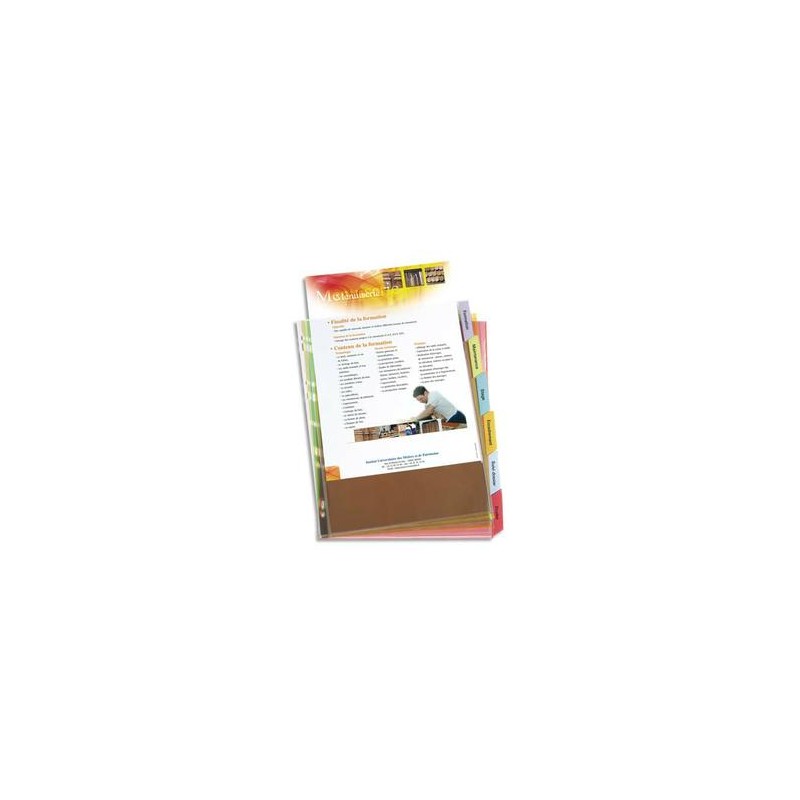ELBA Jeu de pochettes intercalaires 12 positions à onglets en PVC 9/100e. Format A4+ ELBA Jeu de pochettes intercalaires 12 positions à onglets en PVC 9/100e. Format A4+