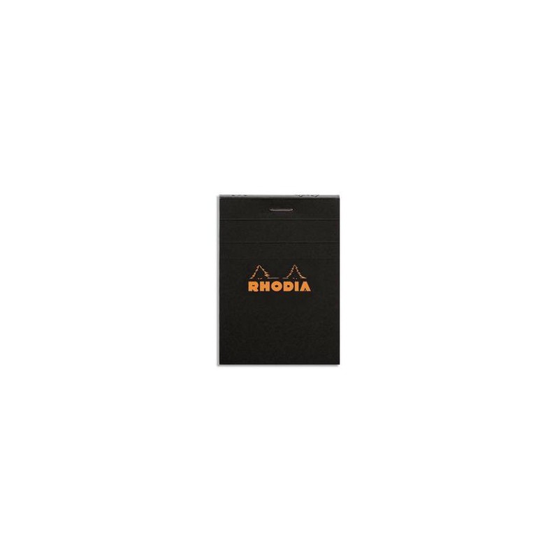 RHODIA Bloc de direction couverture noire 80 feuilles (160 pages) format A7 réglure 5x5