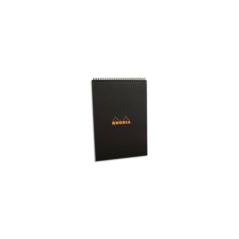 RHODIA Bloc de direction couverture reliure intégrale en-tête noire 80 feuilles format A4 réglure 5x5 RHODIA Bloc de direction couverture reliure intégrale en-tête noire 80 feuilles format A4 réglure 5x5
