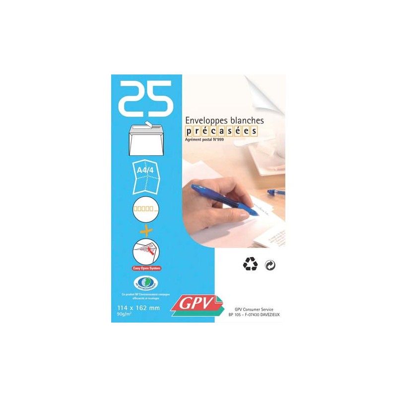 GPV PAQ/25 ENV C6 BLC 90G SILI 6256 GPV PAQ/25 ENV C6 BLC 90G SILI 6256