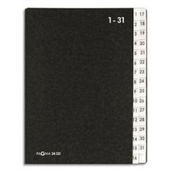 DURABLE Trieur numérique noir int papier recyclé. 31 compartiments (1-31 + 1 neutre). Format 26,5x34cm