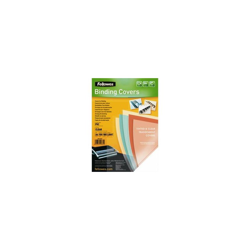 FELLOWES Boîte de 100 plats de couvertures PVC A4 180 microns 5375901 FELLOWES Boîte de 100 plats de couvertures PVC A4 180 microns 5375901