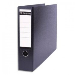 PERGAMY Classeur à levier en carton dos 8cm. Format A3 paysage (à l'italienne). Coloris noir