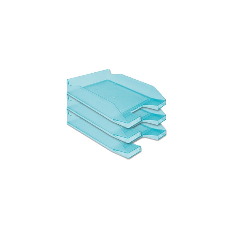 Corbeille courrier q-connect a rchivo documents a4 /24x32cm empilable 35x25.5x6.5cm coloris turquoise transparent Corbeille courrier q-connect a rchivo documents a4 /24x32cm empilable 35x25.5x6.5cm coloris turquoise transparent