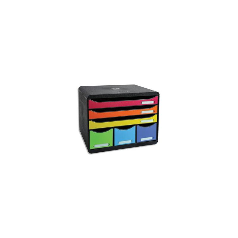 EXACOMPTA Module Store-Box Noir Arlequin 6 tiroirs PS, 3 formats A4+, 3 rangements L35,5 x H27,1 x P27 cm EXACOMPTA Module Store-Box Noir Arlequin 6 tiroirs PS, 3 formats A4+, 3 rangements L35,5 x H27,1 x P27 cm