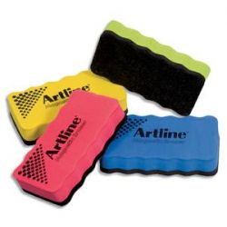 ARTLINE Brosse magnétique pour tableaux blancs, L10,5 x H2 x P5,5 cm, coloris assortis aléatoires