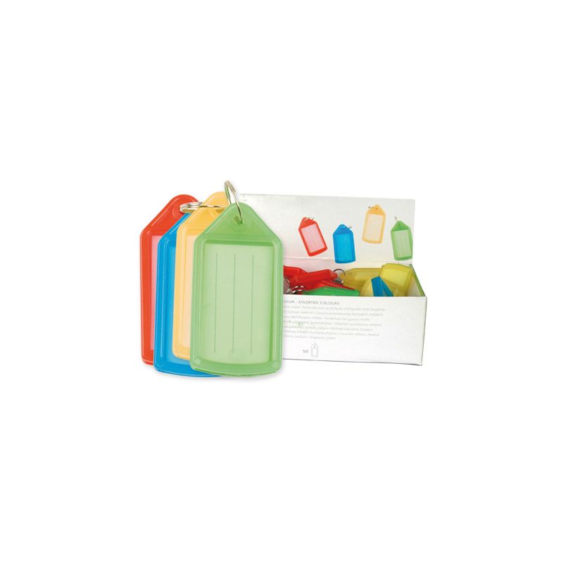 Porte-clés q-connect porte-éti quette lignes horizontales 55x30mm coloris assortis présentoir 40u Porte-clés q-connect porte-éti quette lignes horizontales 55x30mm coloris assortis présentoir 40u
