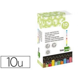 Craie liderpapel enrobée ronde anti-poussière tracé écriture douce hypoallergénique coloris assortis boîte 10u