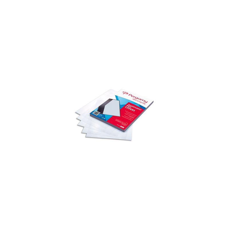 PERGAMY Boîte de 100 plats de couverture PVC A4 200 microns transparents 900050 PERGAMY Boîte de 100 plats de couverture PVC A4 200 microns transparents 900050