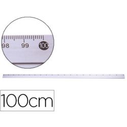 Règle q-connect 100cm base caoutchouc millimétrée biseautée gamme aluminium économique étui plastique