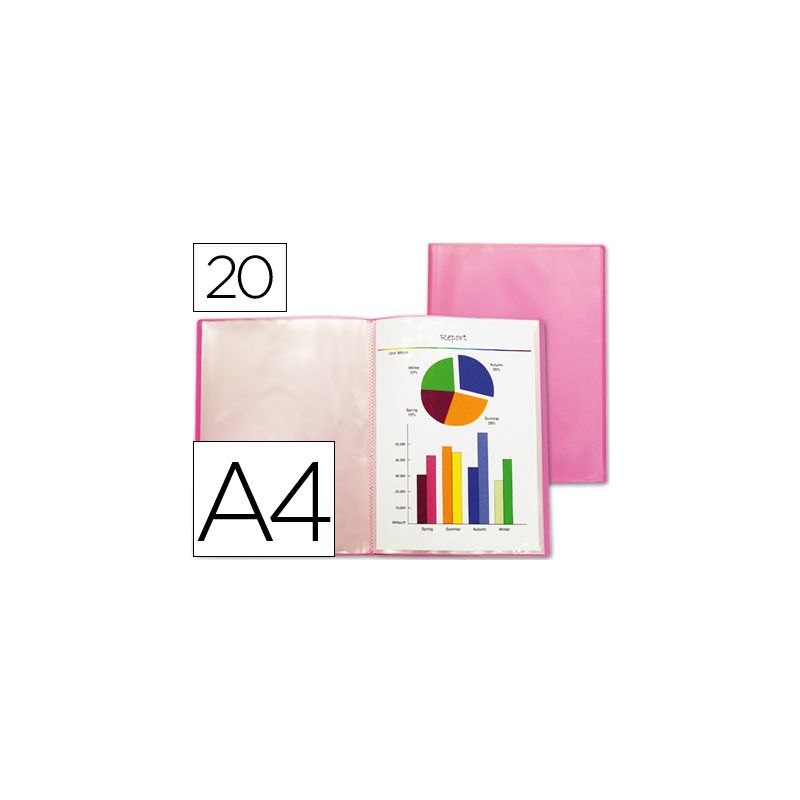 Protège-documents liderpapel polypropylène couverture flexible 20 pochettes fixes a4 210x297mm rouge frosty translucide Protège-documents liderpapel polypropylène couverture flexible 20 pochettes fixes a4 210x297mm rouge frosty translucide