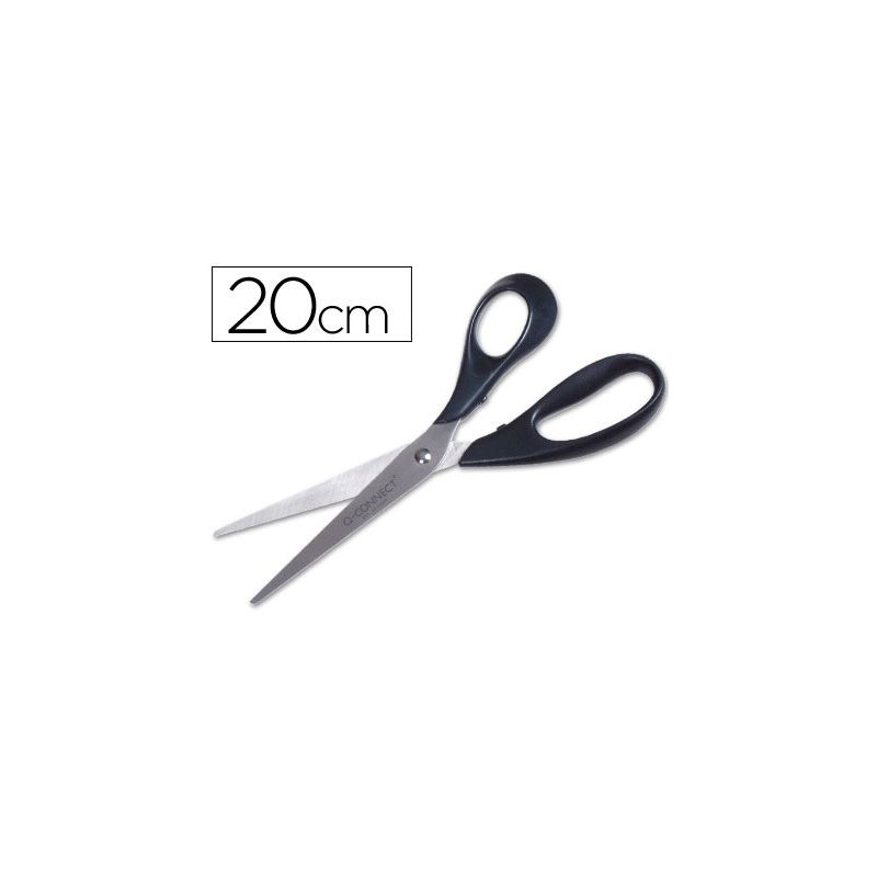 Ciseaux bureau q-connect économique droitier lames inox 210mm branches gainées abs bouts pointus coloris noir Ciseaux bureau q-connect économique droitier lames inox 210mm branches gainées abs bouts pointus coloris noir