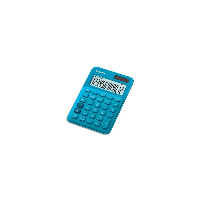 CASIO Calculatrice de bureau 12 chiffres Bleue MS-20UC-BU-S-EC CASIO Calculatrice de bureau 12 chiffres Bleue MS-20UC-BU-S-EC